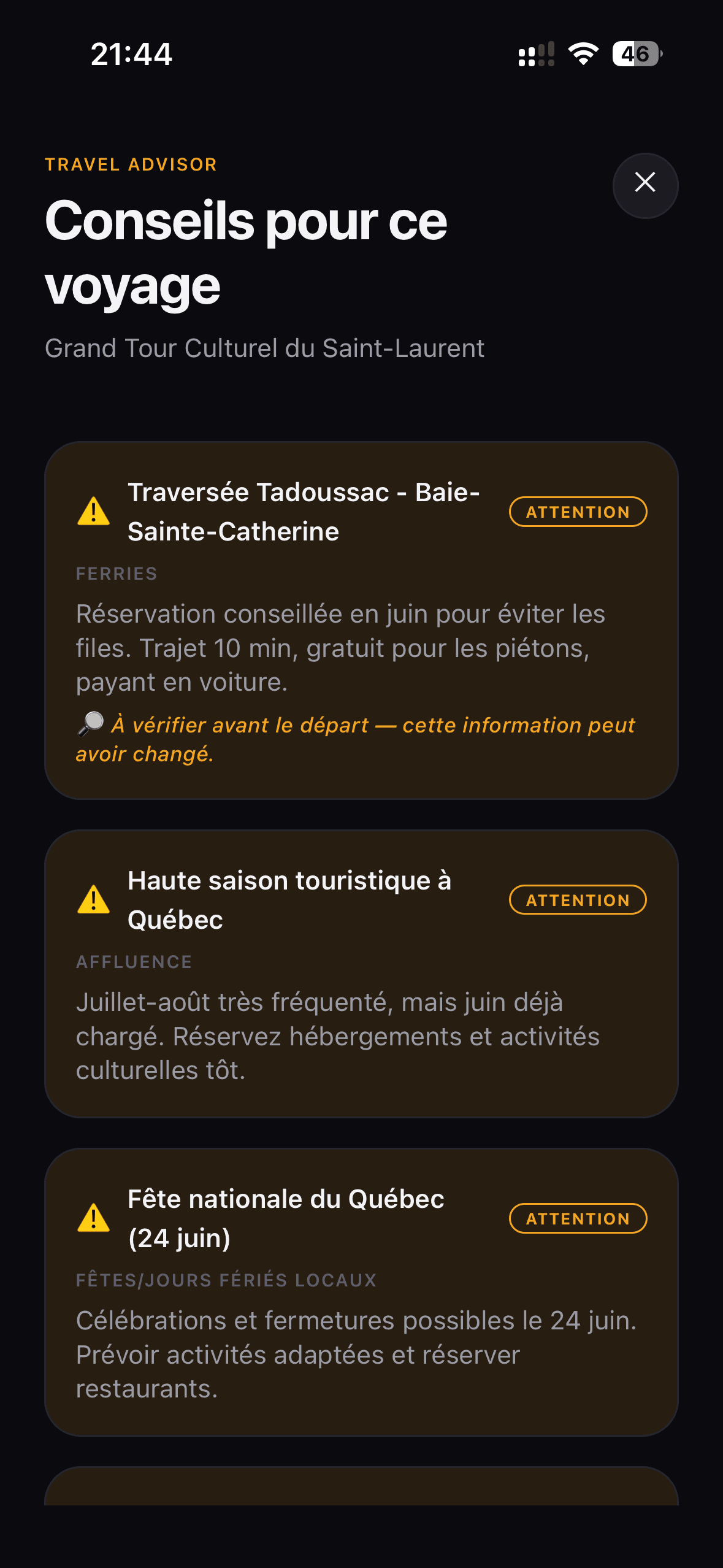 RoadTrAIp travel advice