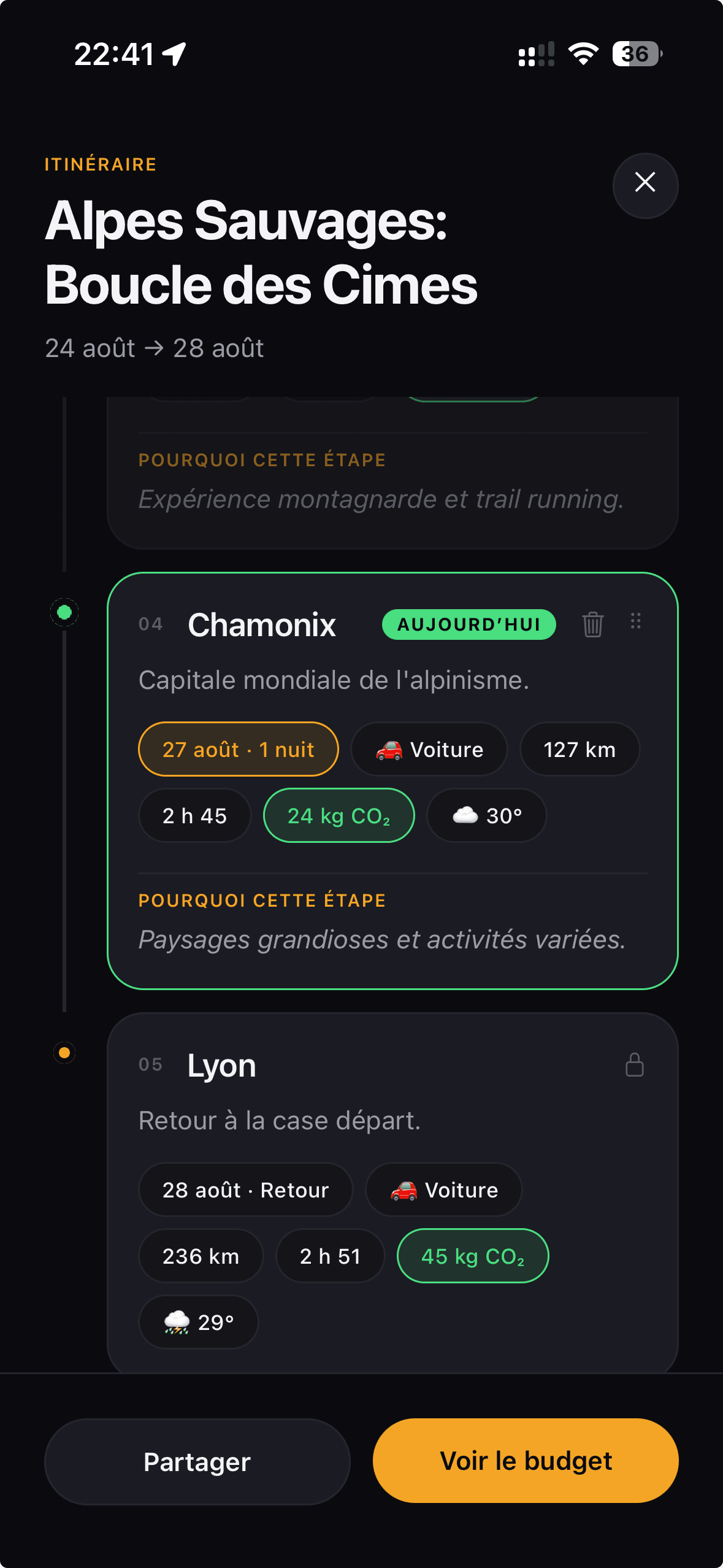 RoadTrAIp live travel companion itinerary